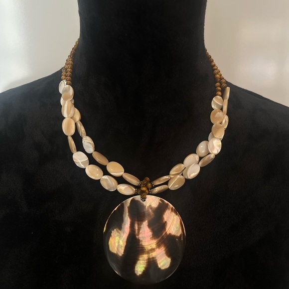 3 For $20! Shell Pendant Necklace with Beaded Strands - Picture 1 of 4